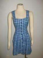 NWOT Co Operative Anthropologie Blue Plaid Box Pleated Fitted Mini 