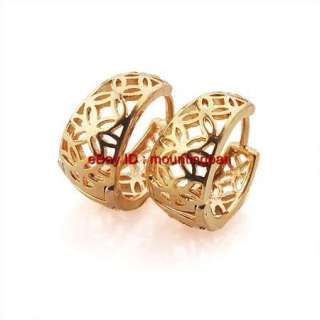   Gold Filled Hoop Earring Women Filigree Huggie GF Jewelry New Listing