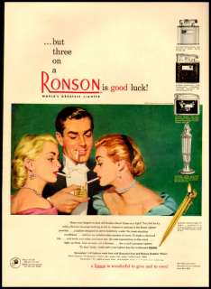1950 vintage ad for Ronson Lighters  219  