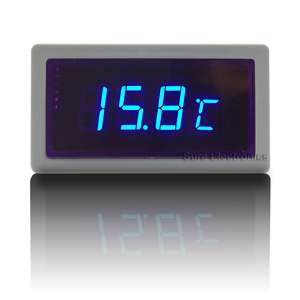 Blue Car Thermometer Panel Meter Two Sensors( 31~257F)  