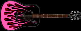 Dean Bret Michaels Signature Series Acoustic Guitar   Jorga Raine Pink 