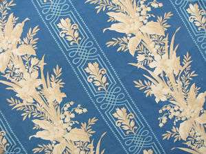 Antique French fabric Prussian blue c1860  