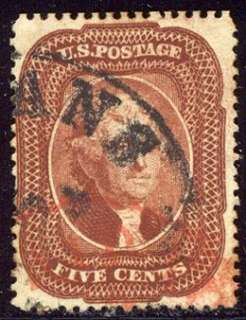 28A Used RARITY w/Cert   5c Indian Red  