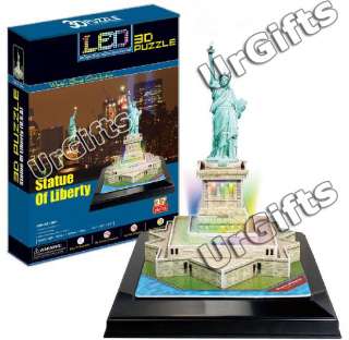 3D Paper Puzzle Model New York Statue of Liberty LED Lights NEW  