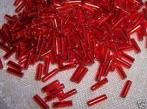 6mm RED SILVERLINED ~ MIYUKI Bugle Beads ~~ #70  