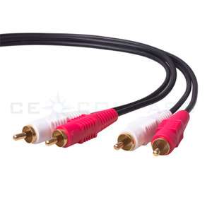 30FT Gold RCA Stereo Audio Cable 2RCA To 2 RCA Male to Male for DVD 