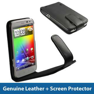 Black Leather Case for HTC Sensation XL Android Smartphone Cover 