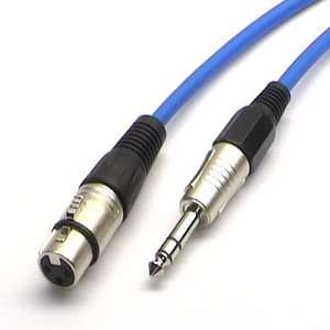   XLR Female to Stereo TRS Jack 2m (6.5ft) Blue Microphone Cable  