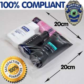 10 Airport Secuirty Liquid Bags Clear See Through Hand Luggage Plastic 