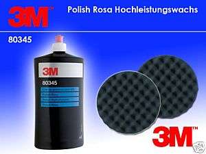   3M 80345 Politur Polish Rosa Hochleistungswachs + 2xPad
