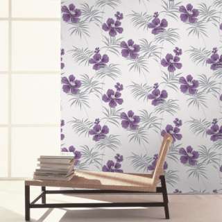Crown Freya Fresh Purple Silver Wallpaper Floral M0629  