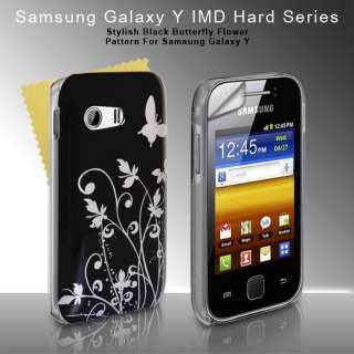 BEST BUTTERFLY IMD HARD CASE FOR THE SAMSUNG GALAXY Y S5360 BLACK 