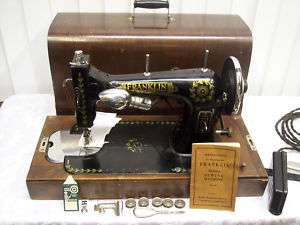 Vtg Franklin  Sewing Machine Bent wood Dome Case  