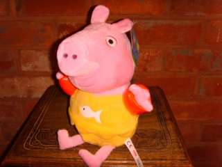 BNWT PEPPA PIG GEORGE WITH TRUNKS & ARMBANDS PLUSH TOY NEW GIFT 12 