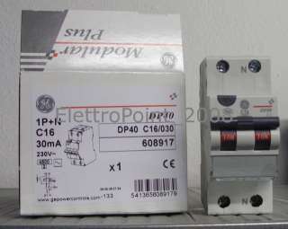 GE power Differenziale M. AC 1P+N 16A 4.5KA 608917  
