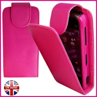 PINK LEATHER FLIP POUCH CASE COVER FOR NOKIA 5233  