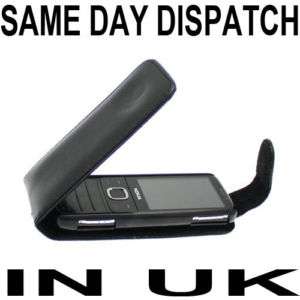 BLACK LEATHER FLIP CASE COVER FOR NOKIA 2730 CLASSIC  