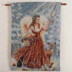 Fiber Optic Christmas Angel Wall Tapestry with Music 