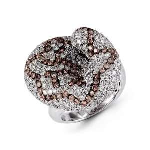  18k White Gold Brown 3.65 Ct Round Diamond Fashion Ring Jewelry