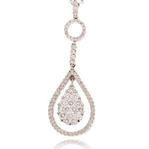   White Gold Diamond Drop Pendant (1.44 ct. tw.) C. Gonshor Jewelry