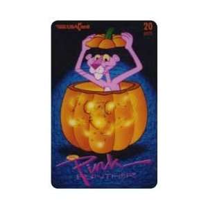 Collectible Phone Card 20u Pink Panther Inside Halloween Pumpkin (10 