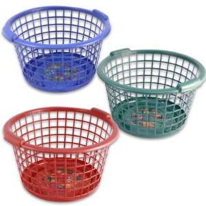 3pc Assorted Color Plastic Baskets 9.25H  Kitchen 