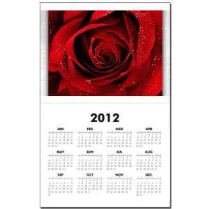 Calendar Print w Current Year Red Rose