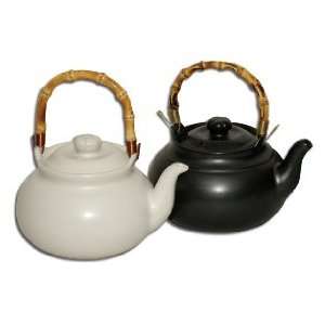 Joyce Chen 2qt Stovetop Ceramic Tea Kettle Bamboo Handle Black