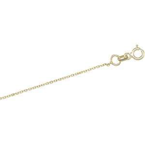  14K Yellow Gold Solid Diamond Cut Cable Chain Necklace 