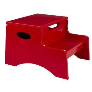 Step Stool With Storage in Red 