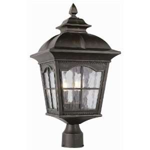 Trans Globe 5422 Chesapeake   Three Light Outdoor Post Lantern, Black 