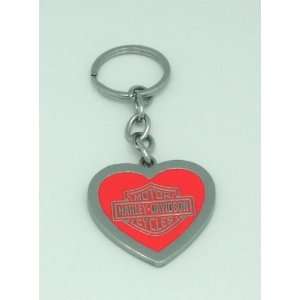   Davidson Motorcycle Key Chain Red Heart Brass   Love 