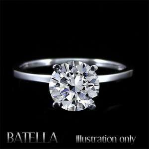   Ct F/SI2 Round Solitaire Diamond Engagement Ring 14k White Gold  