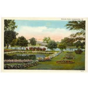 1930s Vintage Postcard   Nichols Park   Jacksonville Illinois