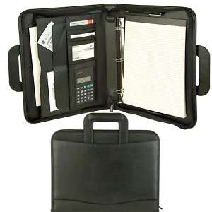 Zippered Padfolio Briefcase Binder, Notepad, Calculator  