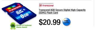 Transcend 8GB Secure Digital High Capacity (SDHC) Flash Card