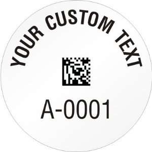  Custom 2D Barcode Label Template, 2 Circle PermaGuard 