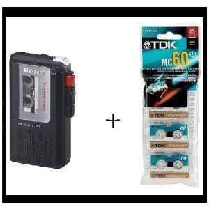   Microcassette Voice Recorder with TDK 60 Minute Micro Cassette 3 Pack
