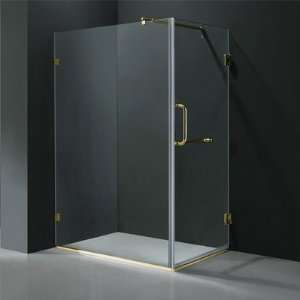 32 x 32 Frameless Shower Enclosure Finish Polished Brass, Glass 