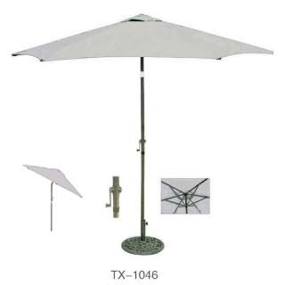 Aluminum 9 foot Outdoor Market Umbrella with Crank and tilt