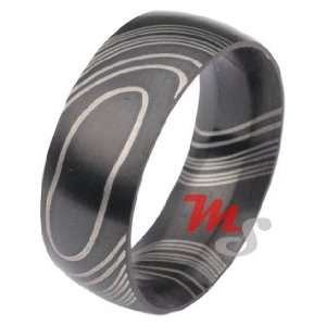  Damascus Style Grain Stainless Steel Ladies Ring Size 6 