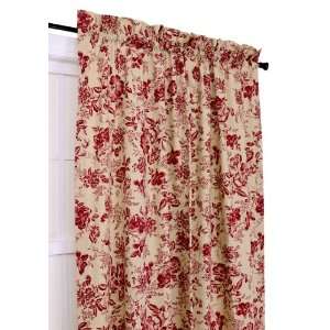  Ellis Curtain Palmer Floral Toile 50 Inch by 72 Inch Tailored Panel 