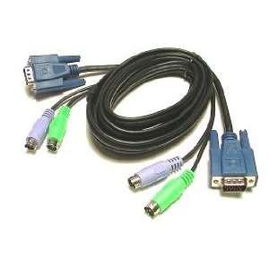  6 KVM CABLE   MALE DIN AND MALE DB15