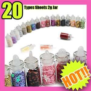  20 fine nail art mini glitter sheets acrylic tips 089 