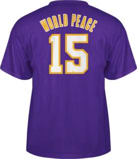Metta World Peace adidas Purple Name and Number Los Angeles Lakers T 