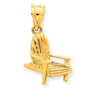 14k Yellow Gold Adirondack Chair Beach Charm  