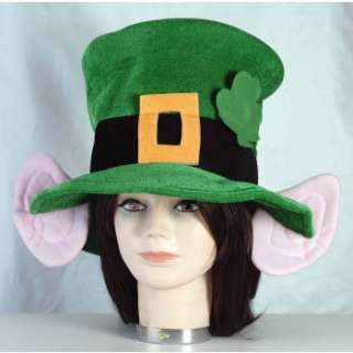   LEPRECHAUN HAT BIG EARS Costume Cap Adult Green ST. PATRICKS DAY Top