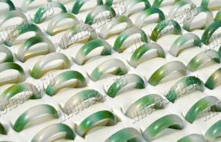 wholesale jewelry Lots 100 smooth agate gemstone rings  