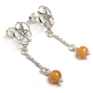  Agate floral earrings, Pendulum Flower Jewelry