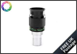 The Televue 2.5mm Nagler Type 6 eyepiece is compact 7 element design 